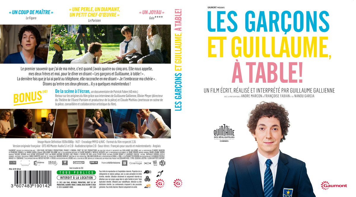 Les Garçons et Guillaume à table (Guillaume Gallienne, 2013) - Blu-ray