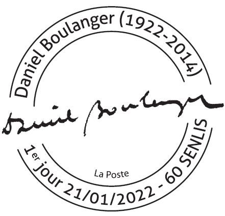 Cachet timbre Daniel Boulanger édité par La Poste le 24 janvier 2022