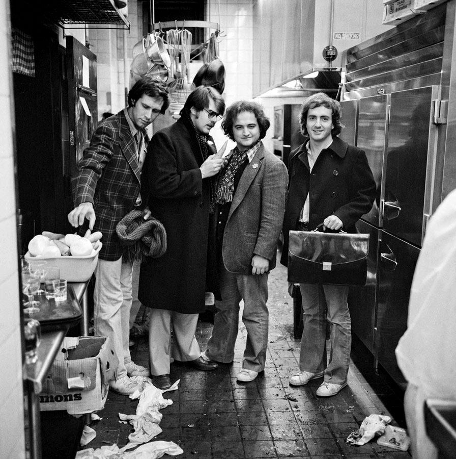 Chevy Chase, Dan Aykroyd, John Belushi and Lorne Michaels - New York, 1976 