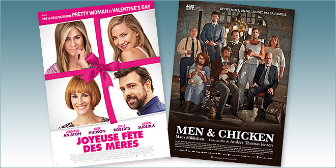 Toutes les sorties Comédie du 25 mai 2016 : Joyeuse Fête des Mères, Men & Chicken.