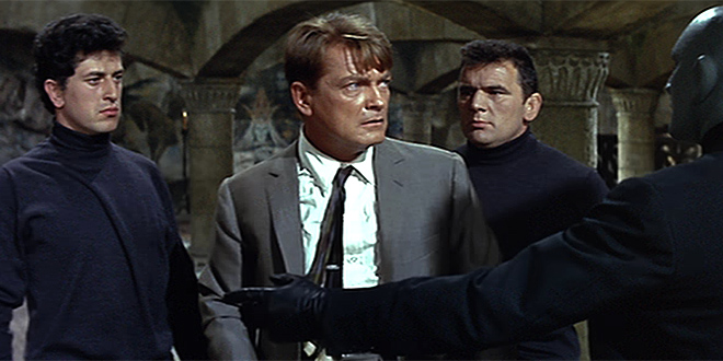 Yvan Chiffre, Jean Marais, Jean Minisini et Christian Toma dans Fantômas (André Hunebelle, 1964)