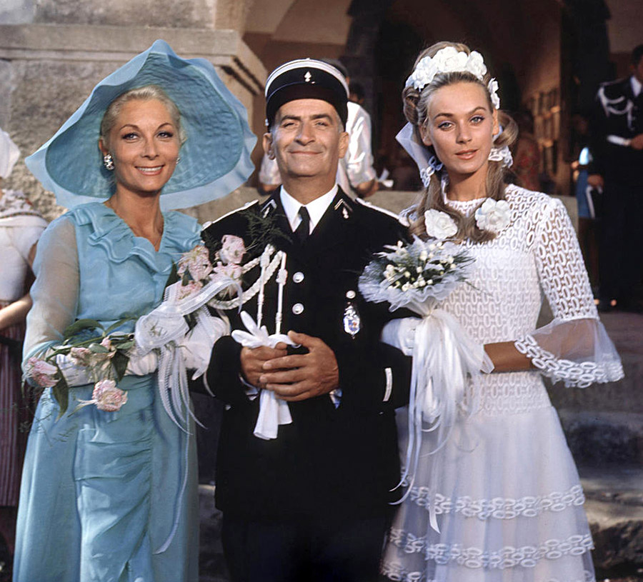 Claude Gensac, Louis de Funès et Geneviève Grad dans Le Gendarme se marie (Jean Girault, 1968)
