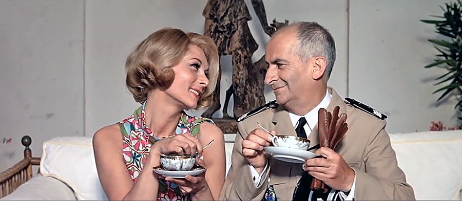 Claude Gensac et Louis de Funès dans Le Gendarme se marie (Jean Girault, 1968)