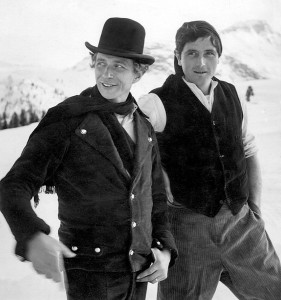 Pierre Richard et Victor Lanoux à Courchevel devant la caméra de Jacques Rozier dans les années 1960 - © collection personnelle Pierre Richard