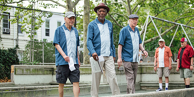 Alan Arkin, Morgan Freeman et Michael Caine dans Braquage à l'ancienne (Zach Braff, 2017)