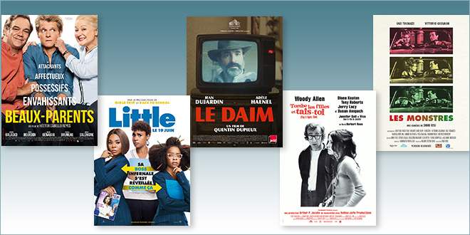 Sorties Comédie du 19 juin 2019 : Beaux-parents, Le Daim, Little, Les Monstres (I Mostri, 1963), Tombe les filles et tais-toi (Play it again, Sam, 1972)