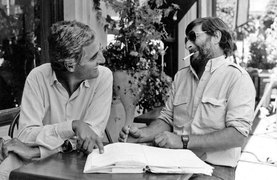 Jacques Monnet et Jean-Loup Dabadie sur le tournage de Clara et les chics types (1981) - DR