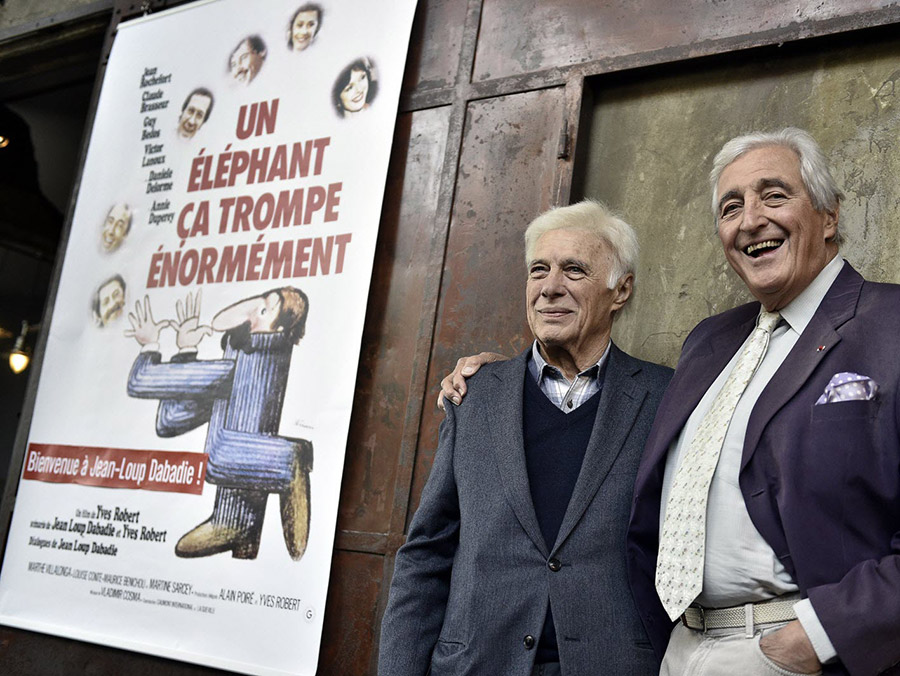 Guy Bedos et Jean-Loup Dabadie à Lyon en 2016 © Joël Philippon (Le Progrès)