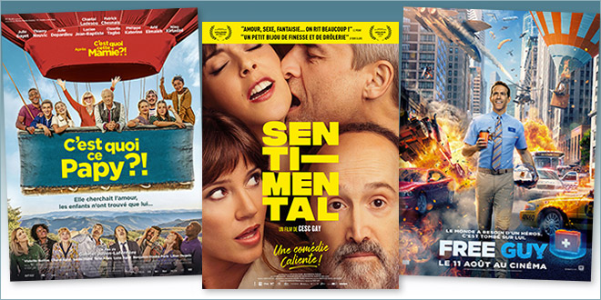 sorties Comédie du 11 août 2021 : C'est quoi ce papy ?!, Sentimental, Free Guy