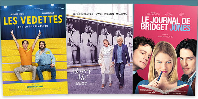 sorties Comédie du 9 février 2022 : Les Vedettes, Marry Me, Le Journal de Bridget Jones (rep.2001)