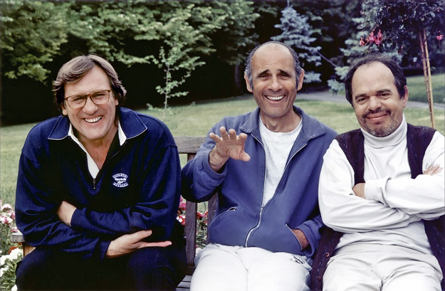 Gérard Depardieu, Guy Marchand et Ticky Holgado sur le tournage de Le Plus beau métier du monde (Gérard Lauzier, 1996)