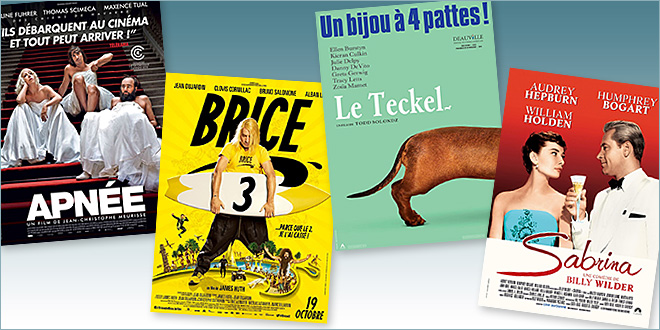 Toutes les sorties Comédie du 19 octobre 2016 : Apnée, Brice 3, Le Teckel, Sabrina (reprise).